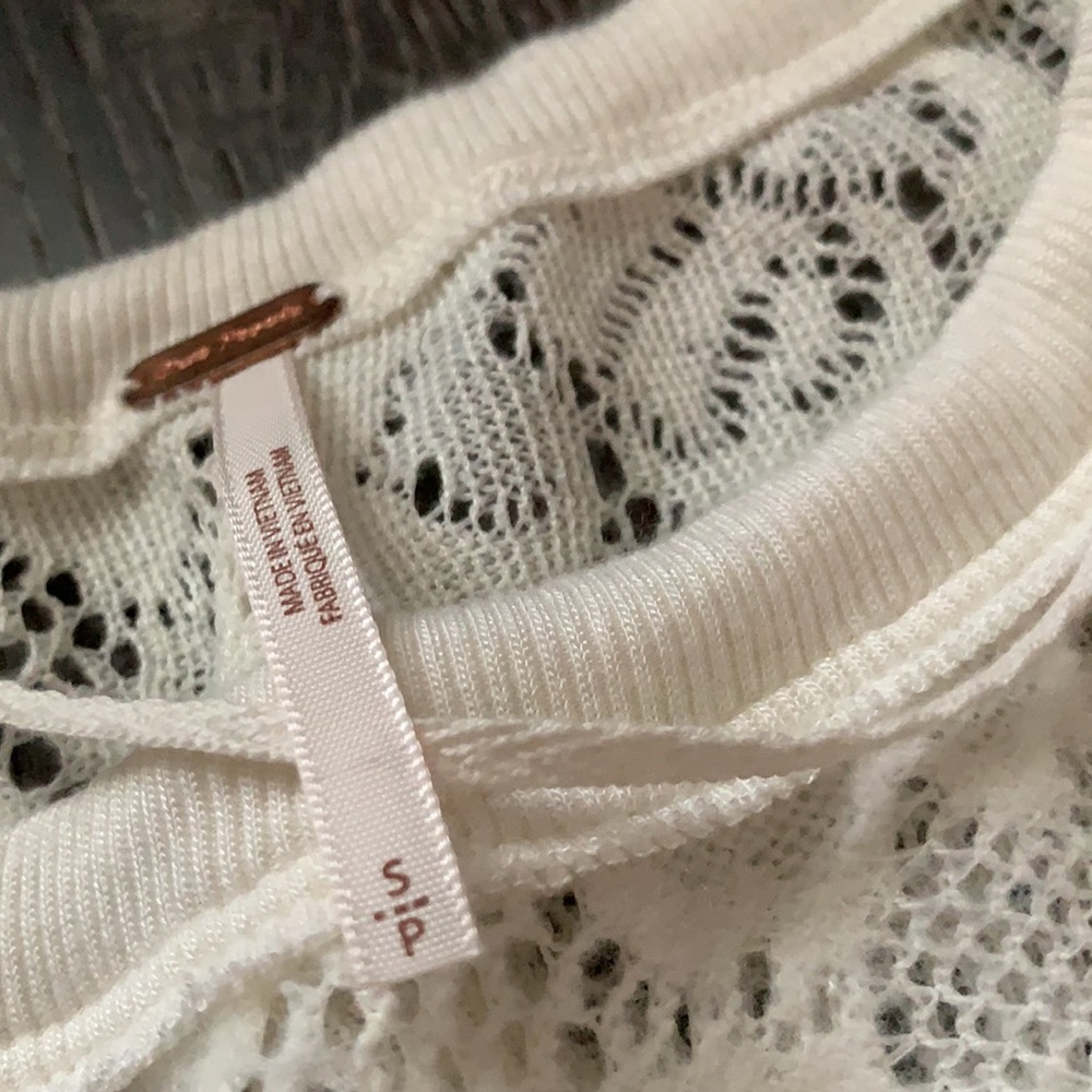 Free People - Lace Cream Blouses Top - Picture 5 of 8